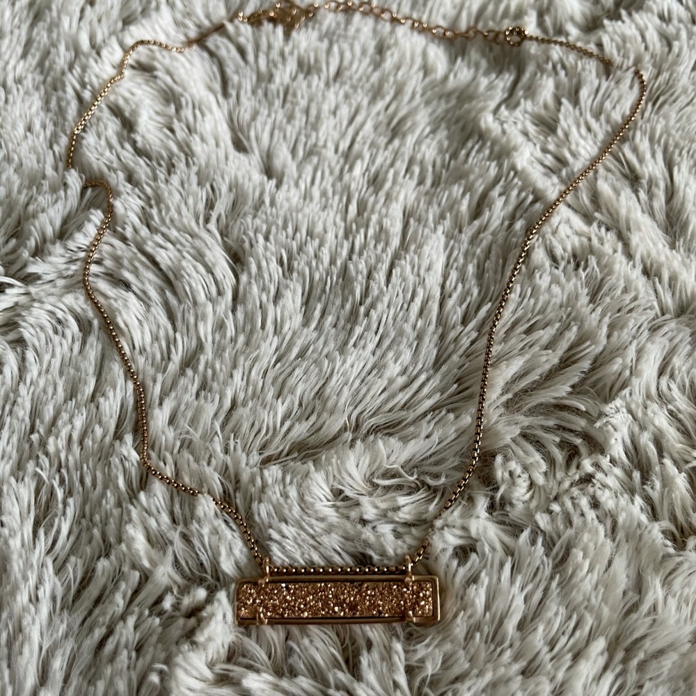 Kendra Scott Leanor Necklace in Drusy Rose Gold